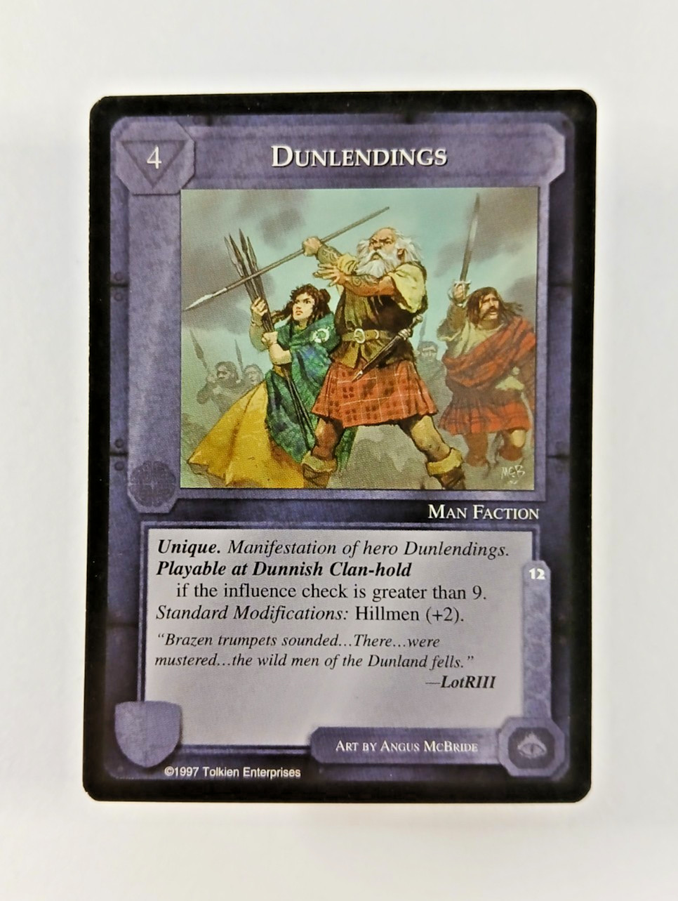 Dunlendings – Middle Earth CCG card (1997 ICE) MECCG Lidless Eye Resource LotR