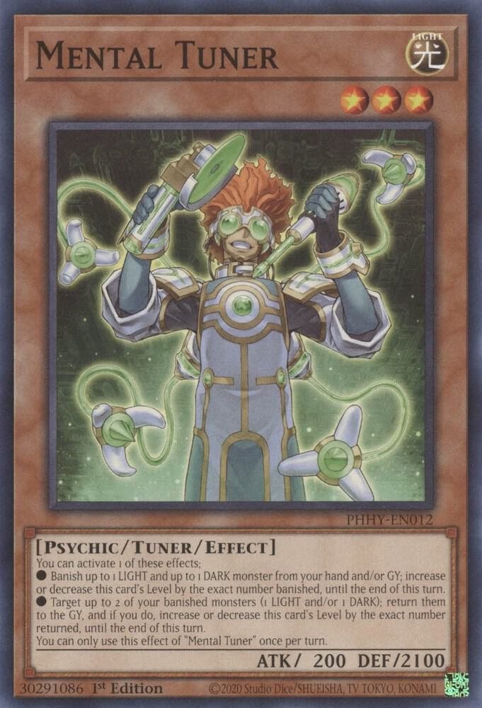 Yugioh Mental Tuner 1st Edition Common PHHY-EN012 NM