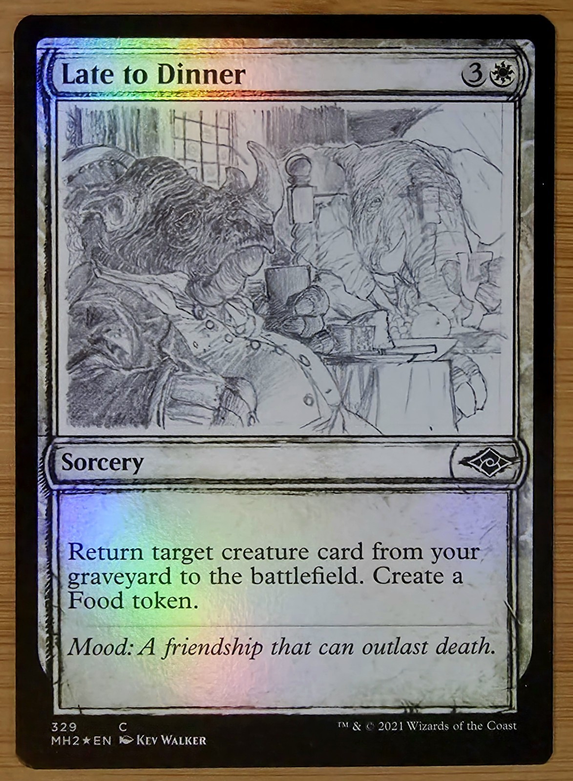 X 1 Late to Dinner FOIL SHOWCASE NM-M MH2 329 MTG Magic The Gathering