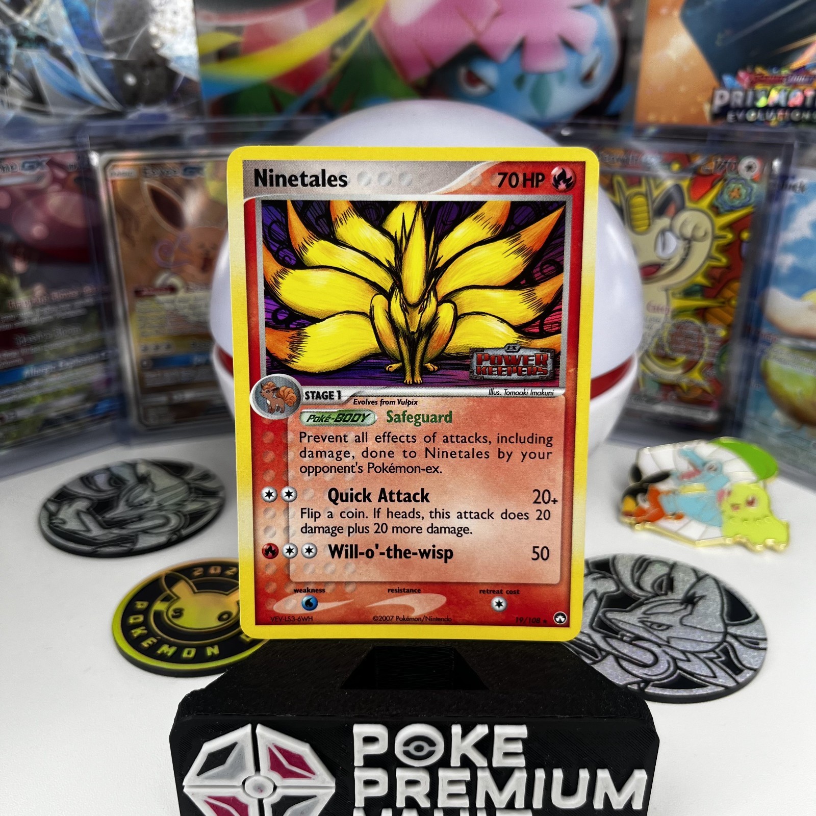 Ninetails 19/108 (Reverse Holo) Power Keepers Stamped
