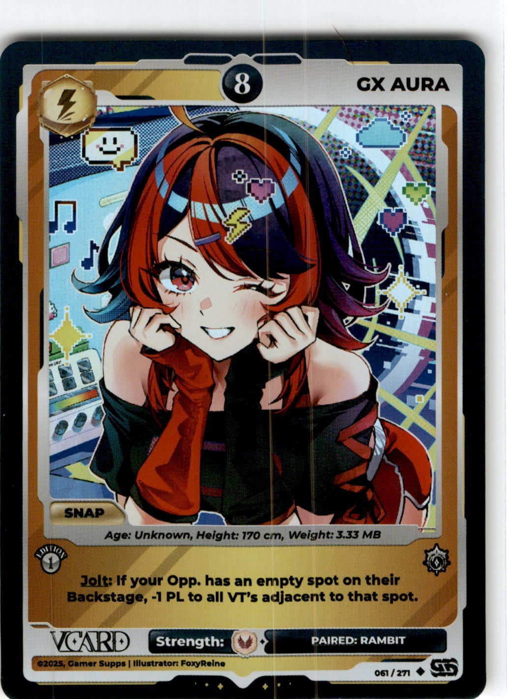 VCard Divine Chaos First Edition 8 Holo Foil GX Aura