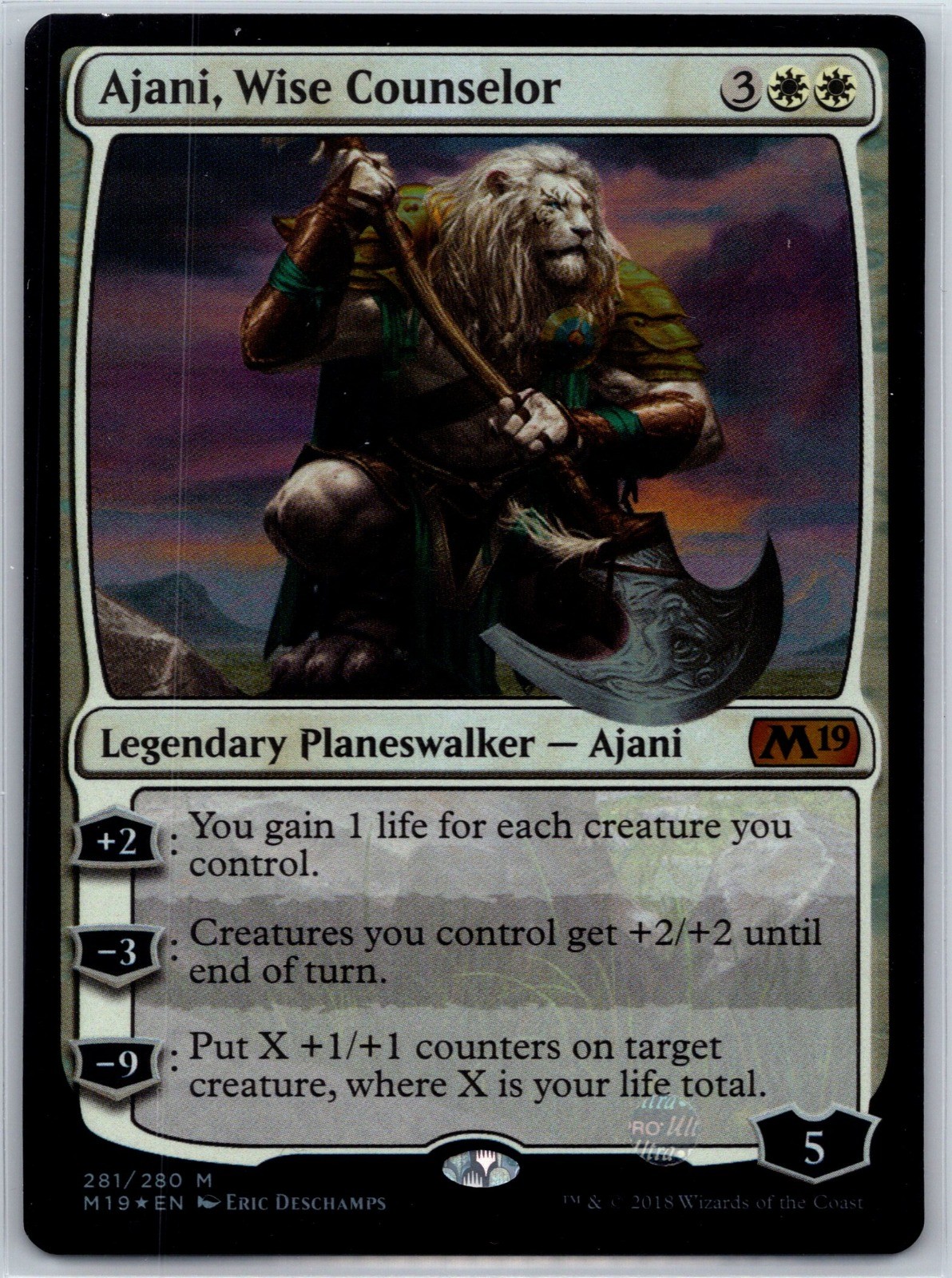 Ajani, Wise Counselor Foil M Core Set 2019 281 NM