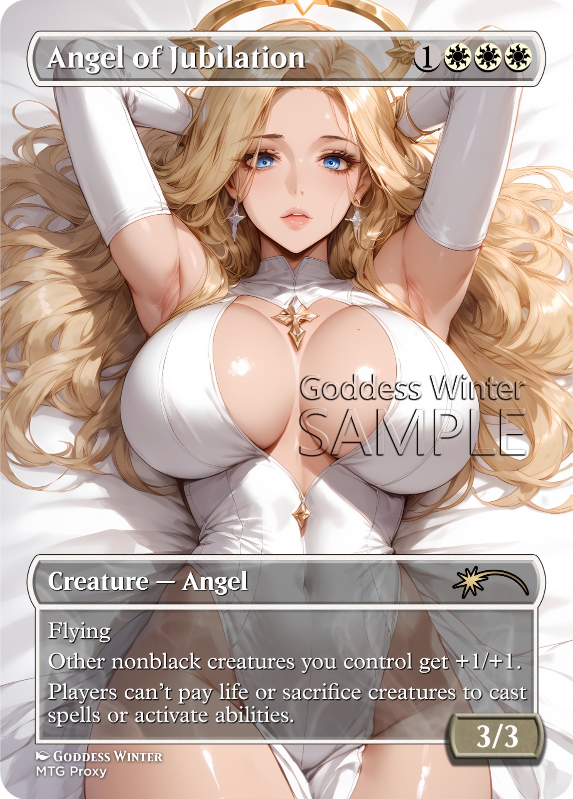 MTG – Angel of Jubilation – Fanart Borderless Style – EDH / Playtest