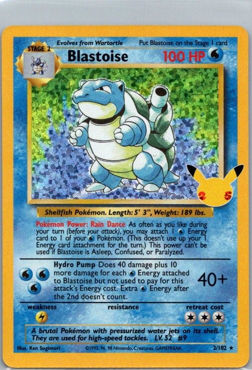 Blastoise Classic Collection Celebrations: Classic Collection 2/102 NM Holo