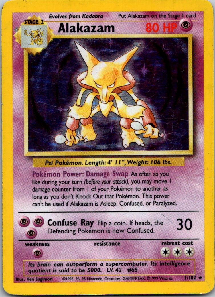 Alakazam Holo Rare Base Set 001/102 MP