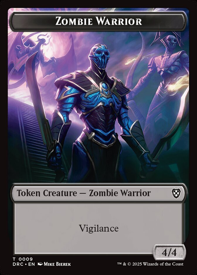 Zombie Warrior (4/4 Vigilance) MTG Token Commander ARC – Magic Card NM X4 Oketra