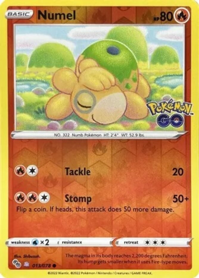 Lightly Played Numel (Peelable DItto) – 013/078 – Common – Reverse Holo Pokemon