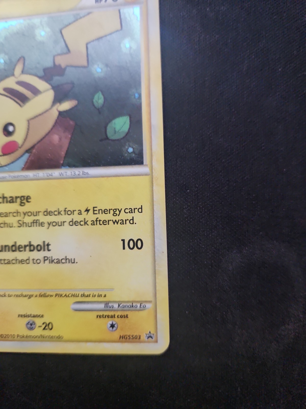 Pokémon Pikachu HGSS03 2010 Holo Promo Basic Card 70HP English