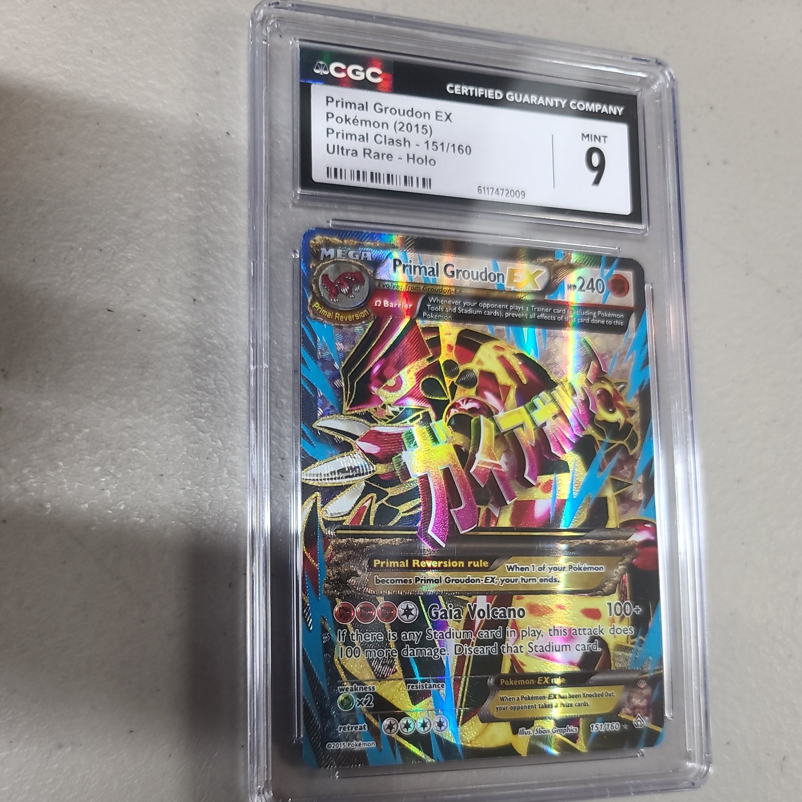 Primal Groudon EX 151/160 Primal Clash Ultra Rare MP Full Art Pokemon Card