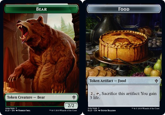 1x Bear Token // Food Token (015) – Foil MTG – Throne of Eldraine – Moderate Pla