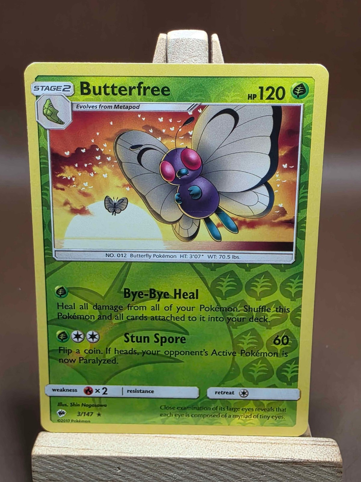 Butterfree 3/147 Rare Burning Shadows Pokemon Reverse Holo LP