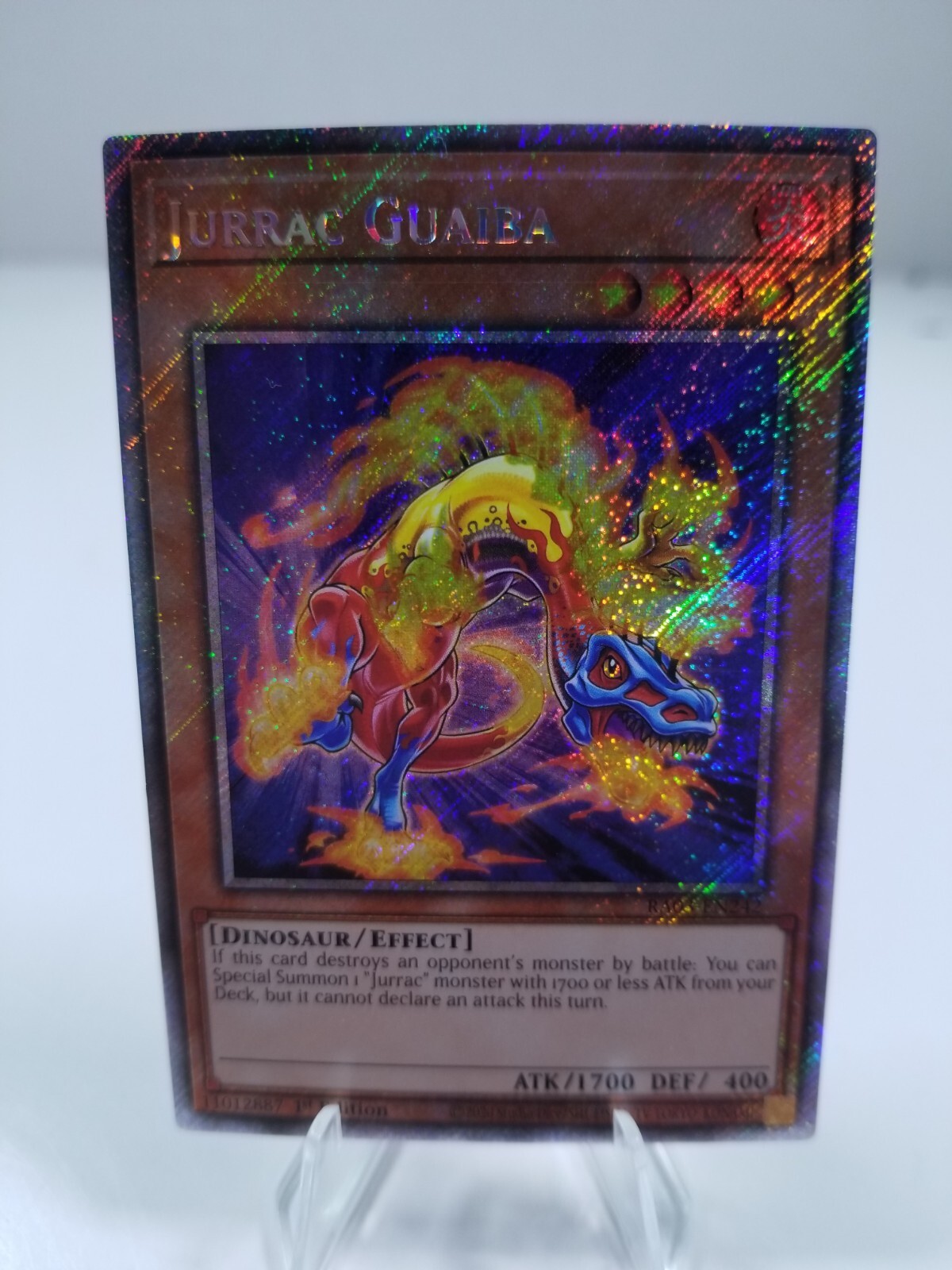 Jurrac Guaiba RA03-EN242 ~ 1st Edition ~ Platinum Secret Rare ~ Yugioh TCG