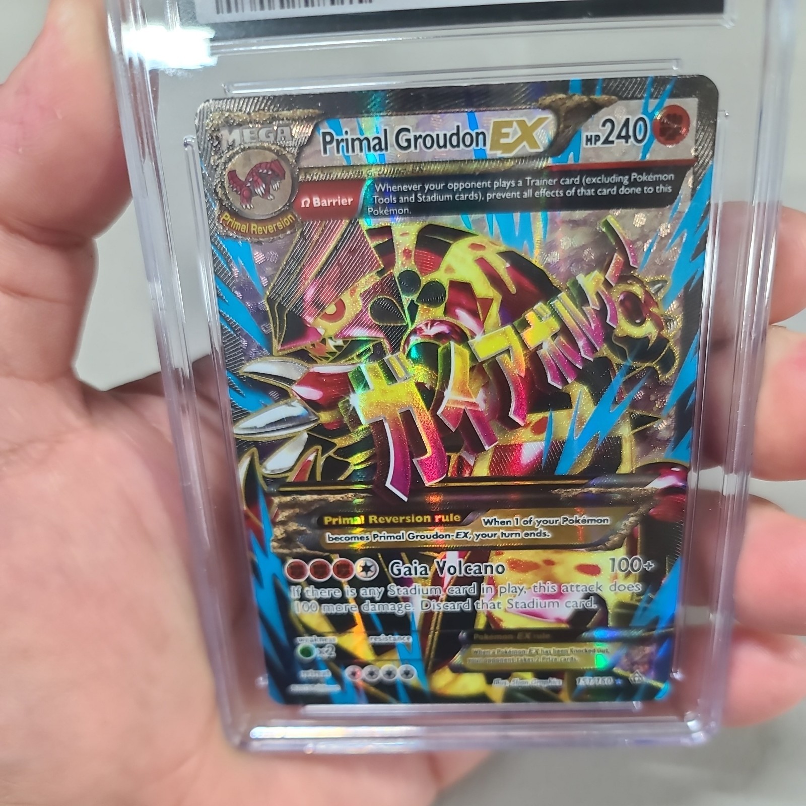 Primal Groudon EX 151/160 Primal Clash Ultra Rare MP Full Art Pokemon Card