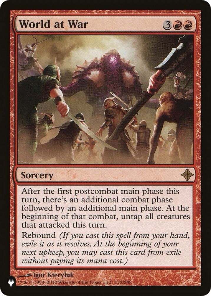 World at War The List Reprints Regular Lightly Played