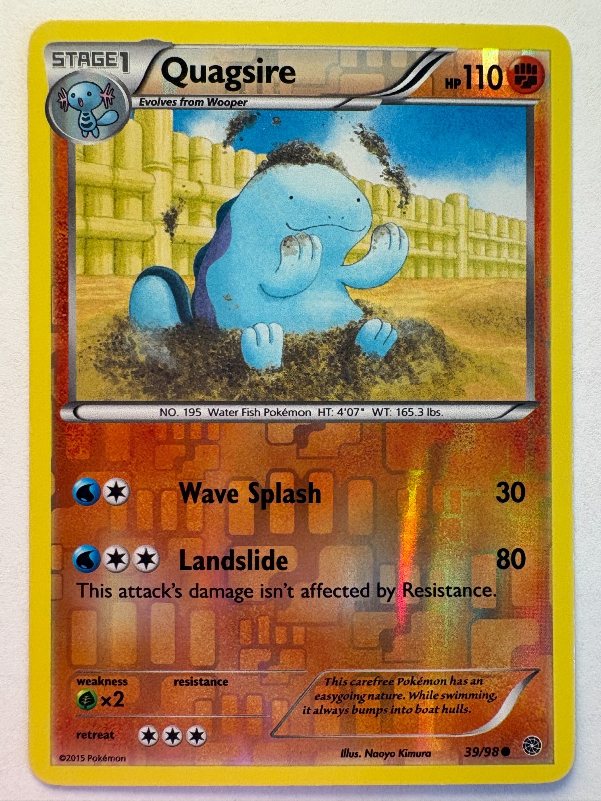 Quagsire 39/98 Ancient Origins Reverse Holo Pokemon Card