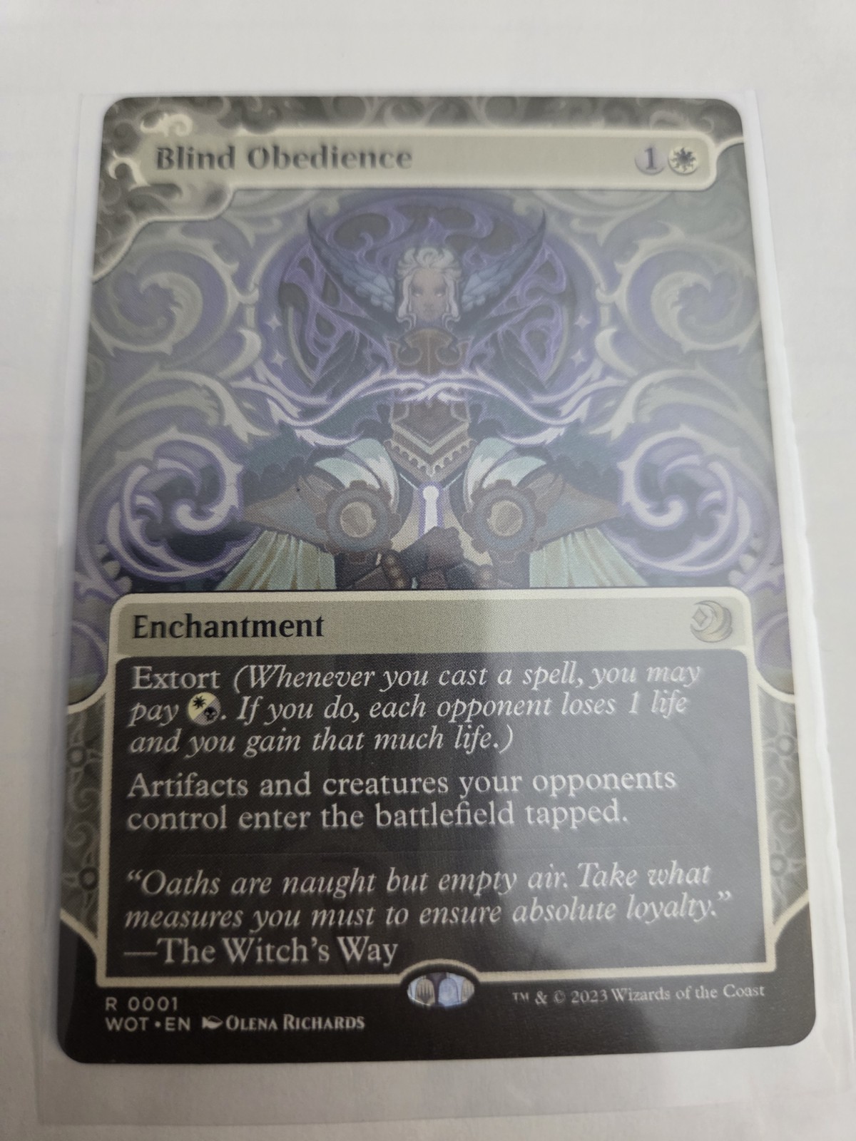 mtg, Blind Obedience-Wilds of Eldraine: Enchanting Tales Regular NM