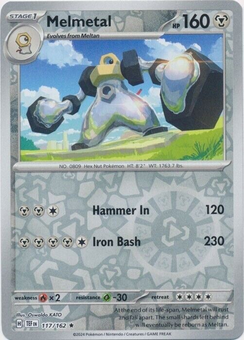 Pokemon – Melmetal 117/162 – Reverse Holo Rare – Temporal Forces – NM/M