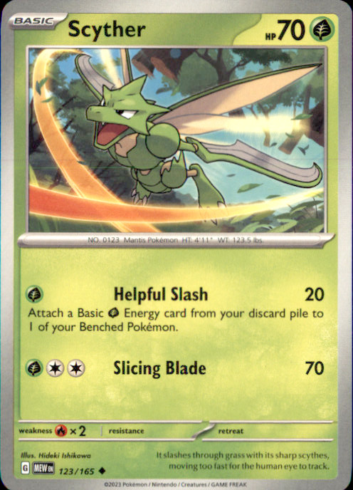Scyther Uncommon SV: Scarlet & Violet 151 123/165 NM Hideki Ishikawa 2023