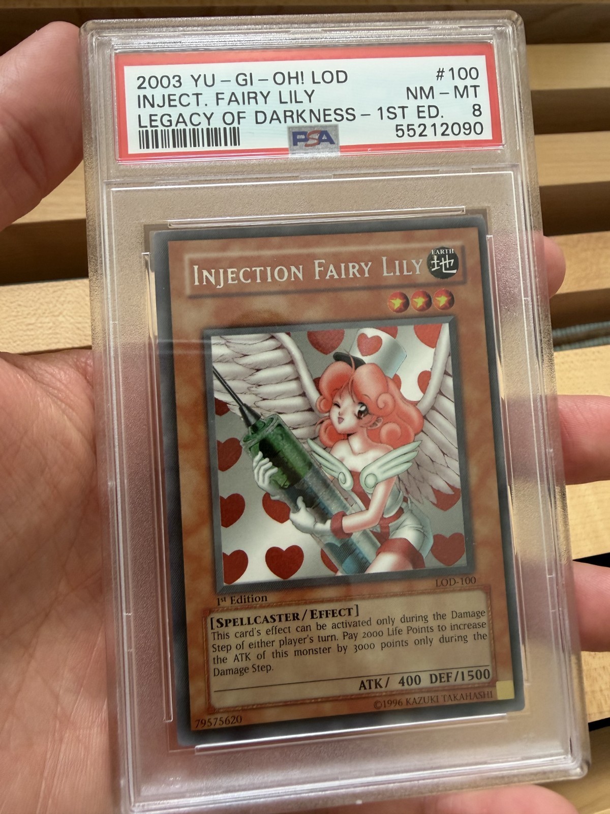 LOD 1st ed – PSA 8 – INJECTION FAIRY LILY – LOD-100 Secret Rare 2003 Yugioh