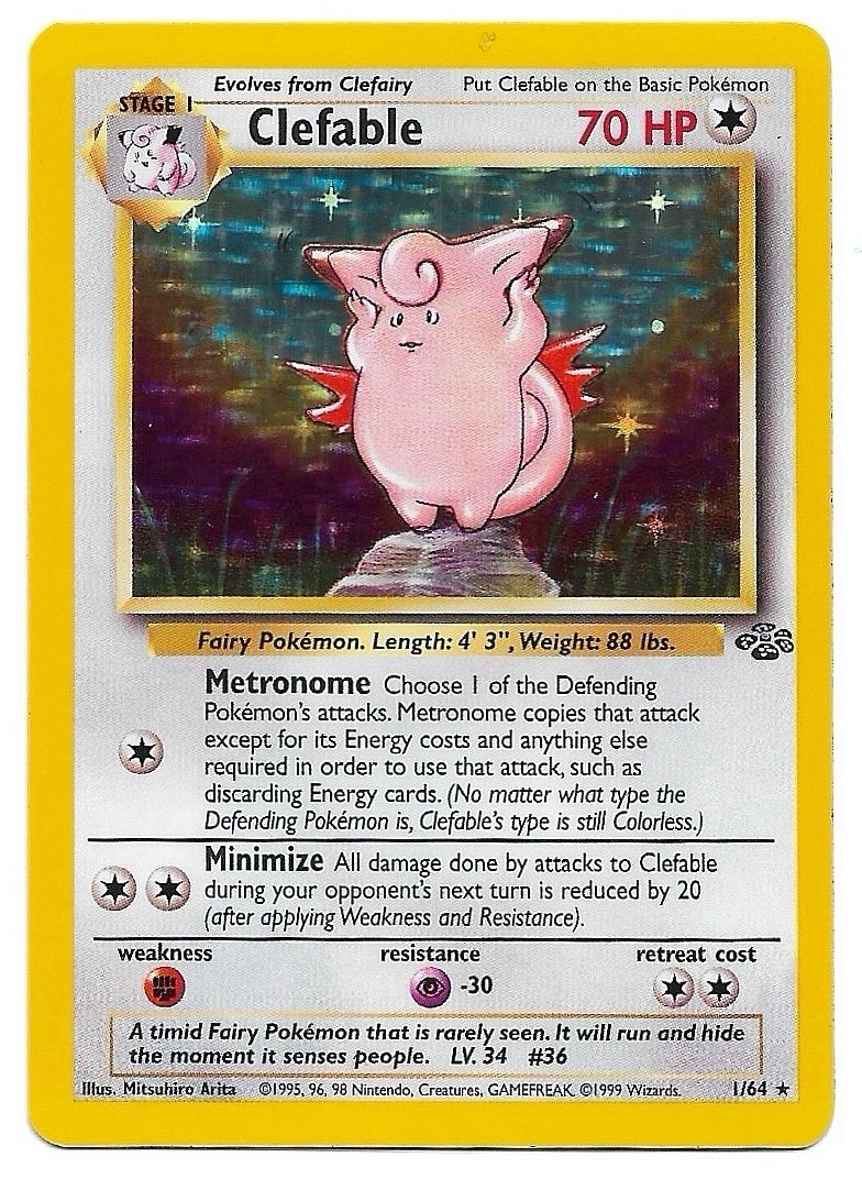 Clefable 01/64 1999 Pokémon Jungle Holo