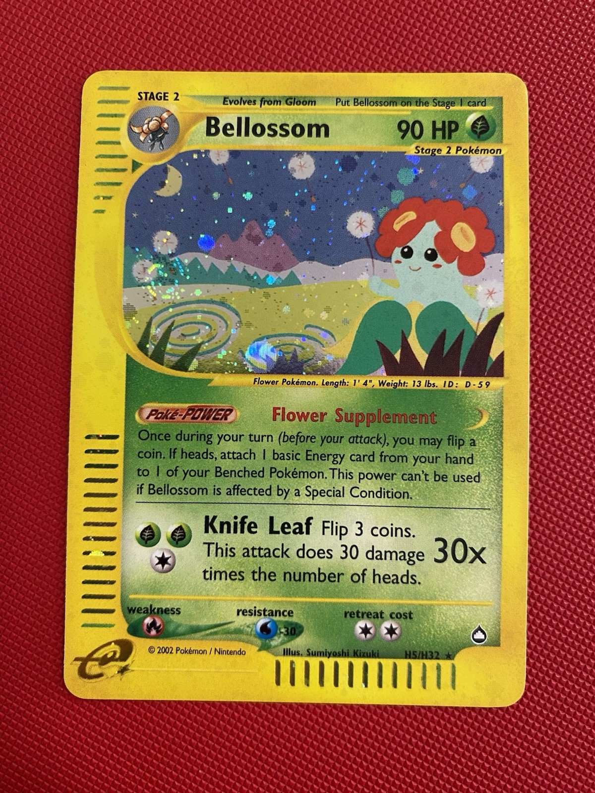 Bellossom Aquapolis H5/H32 Holo Rare 2002 English Pokémon TCG Card