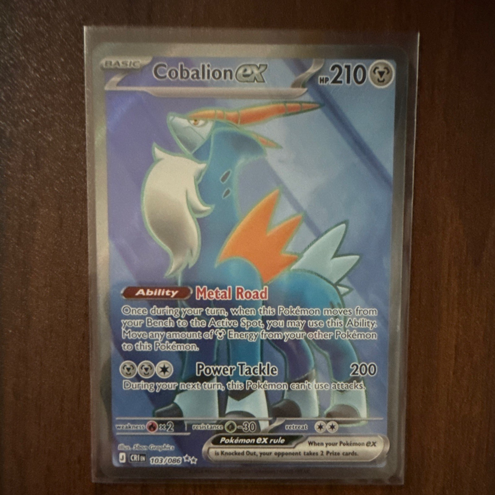 COBALION EX 103/086 CHAOS RISING HOLO ME04 POKEMON TCG CARD