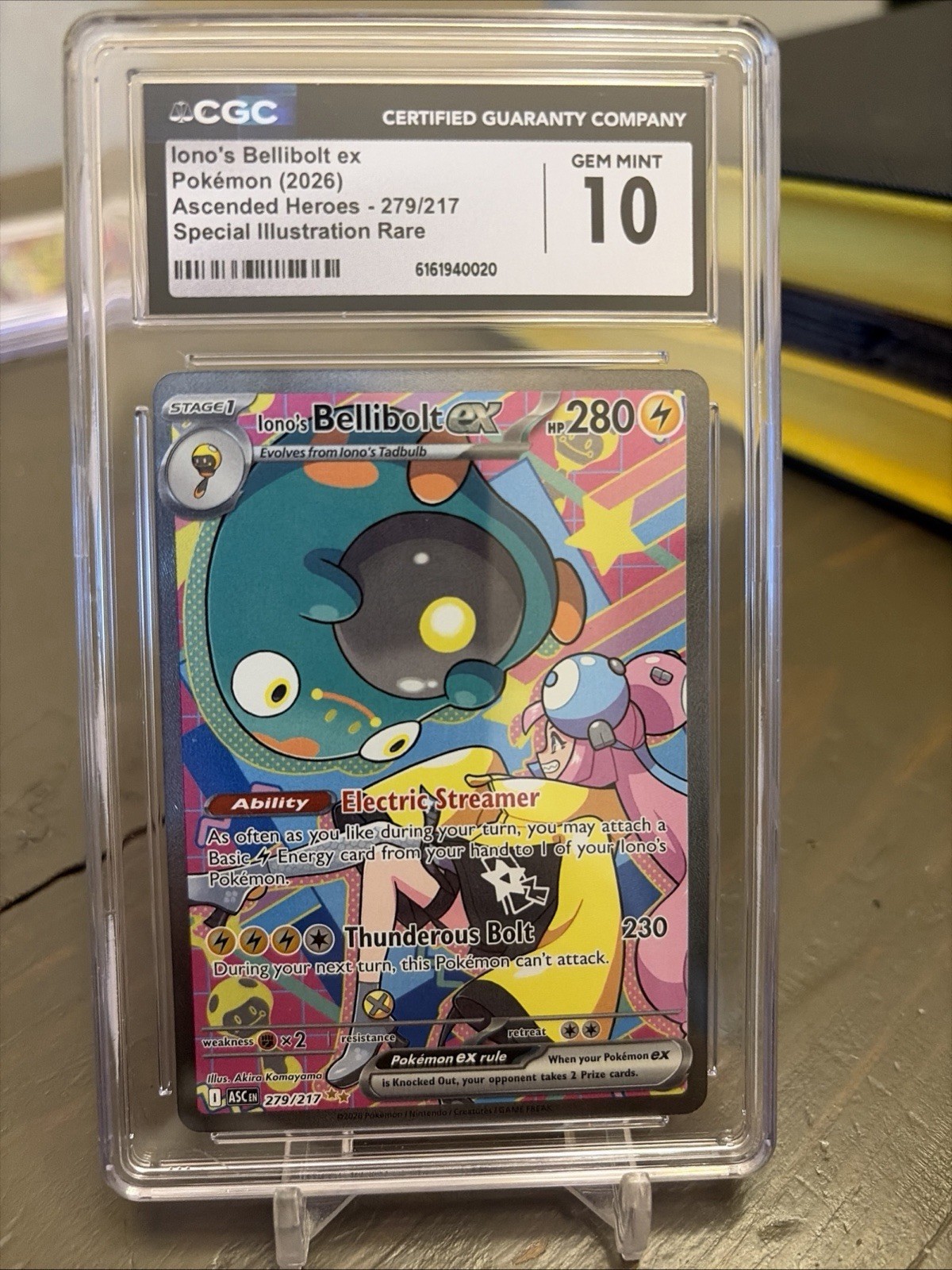 Iono’s Bellibolt Ex 279/217 SIR – Pokémon Ascended Heroes CGC 10 GEM