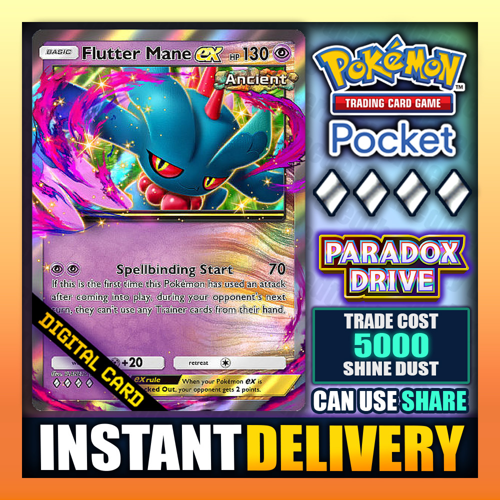 Pokemon TCG Pocket – Flutter Mane EX – Diamond 🔷 Paradox Drive – English ✅
