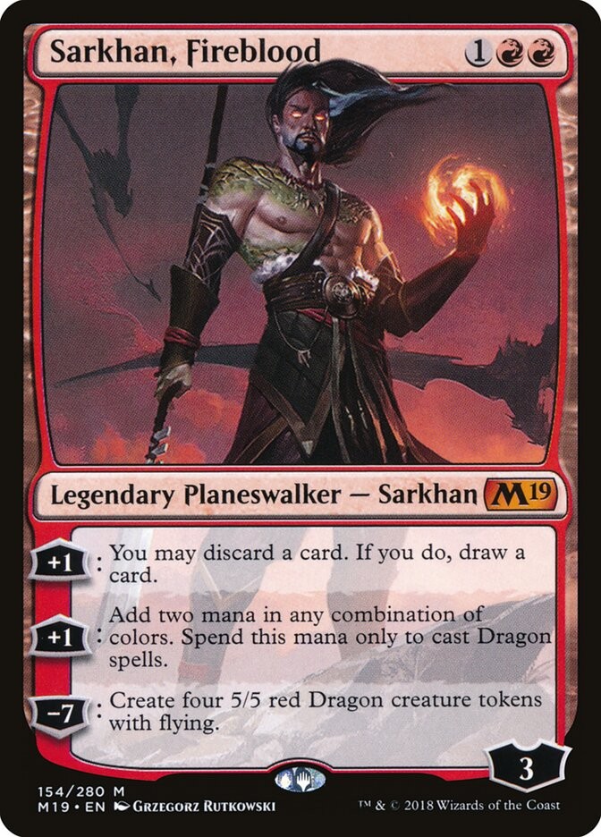 Sarkhan, Fireblood [Core Set 2019] #154 NM MTG
