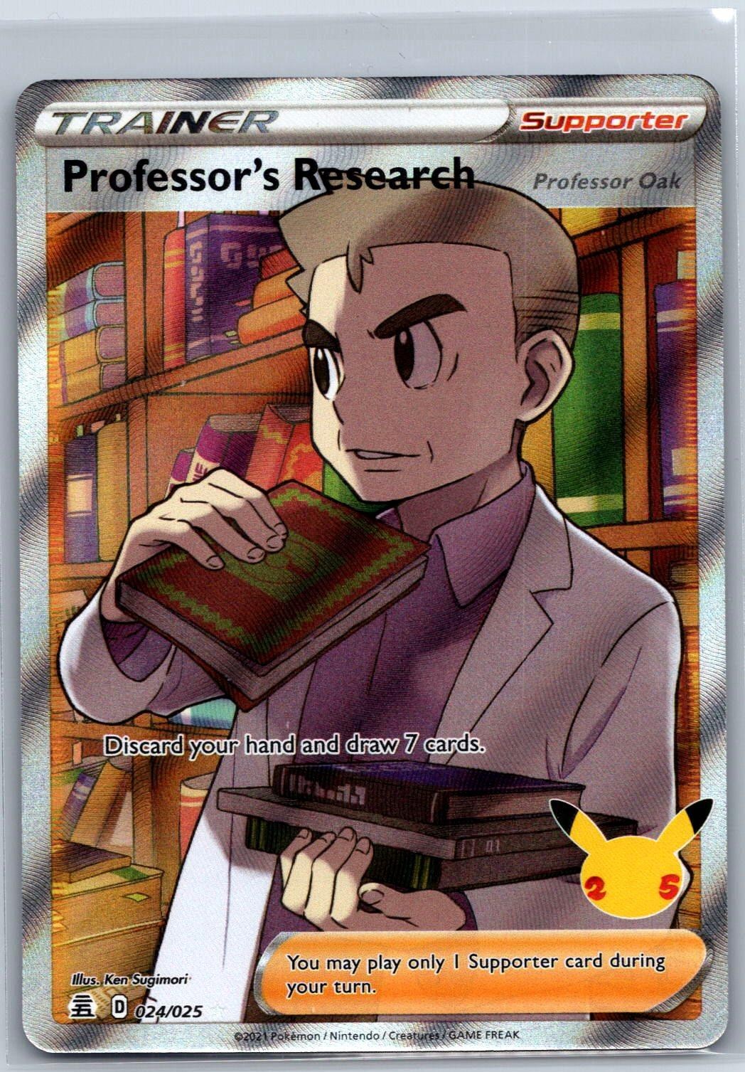 Professor’s Research (Professor Oak) 024/025 Celebrations Pokemon Holo NM