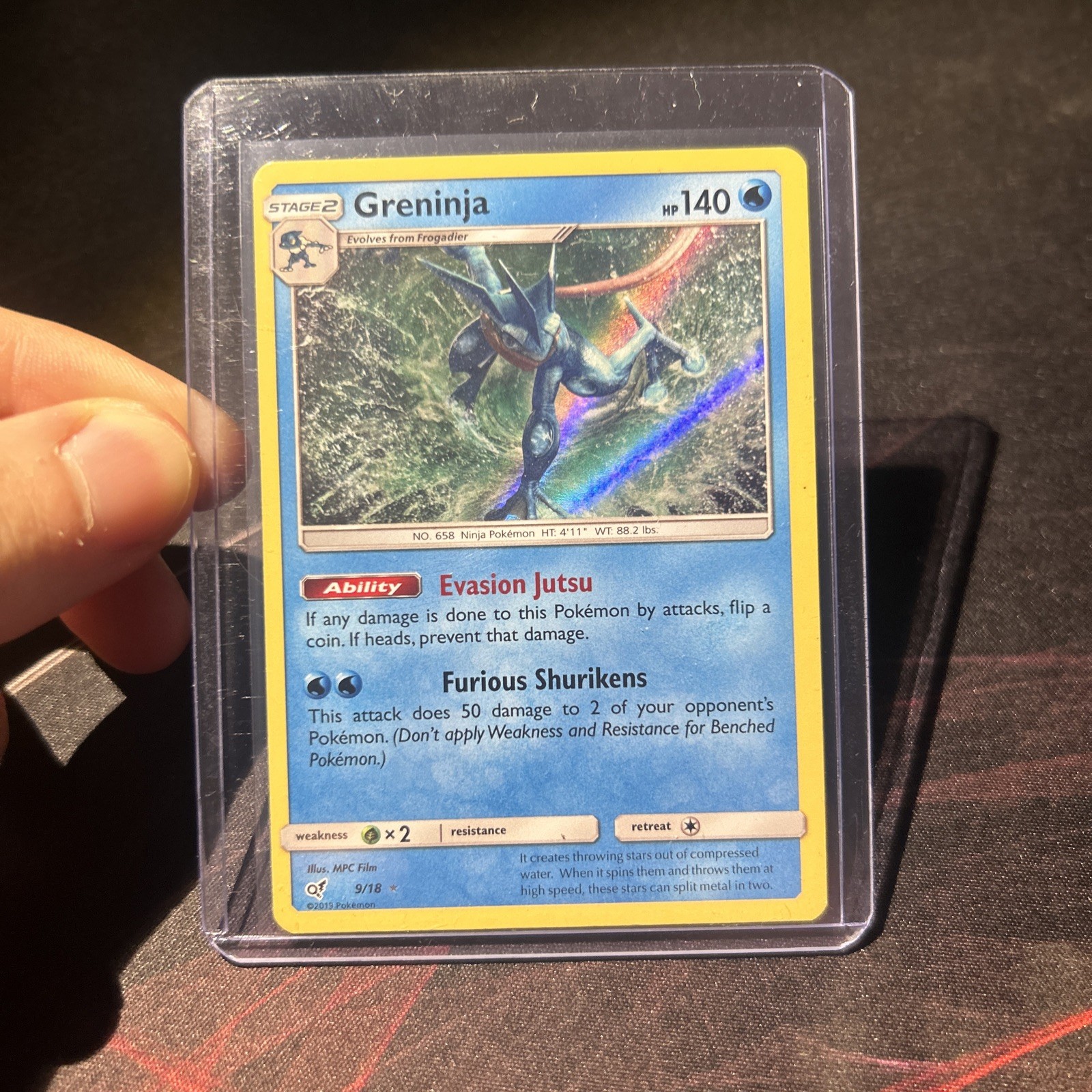 Greninja 9/18 Pokemon TCG Detective Pikachu Holo Rare Near Mint