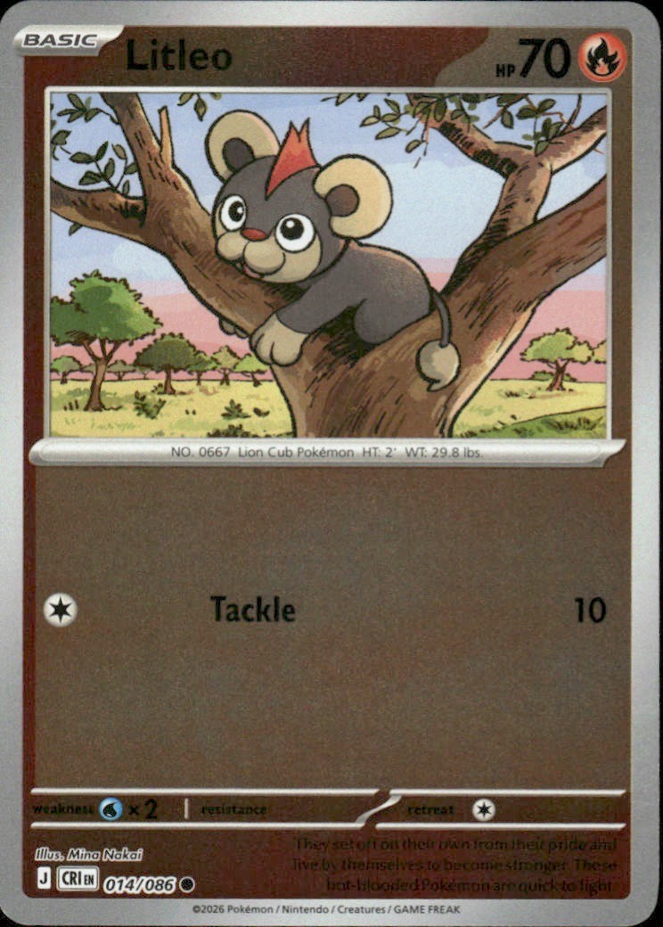 LITLEO 014/086 ME04: CHAOS RISING COMMON REVERSE HOLO POKEMON MINA NAKAI