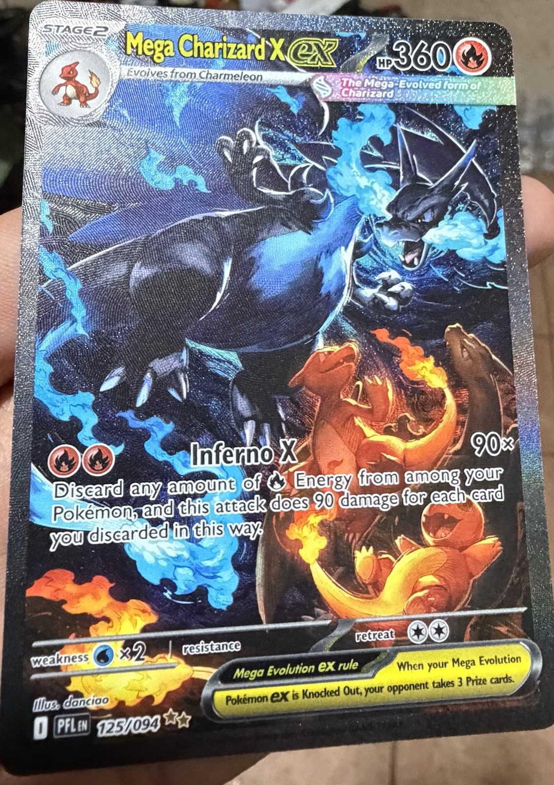 Mega Charizard X EX 125/094 Me02 Phantasmal Flames Holo Special Illus Rare