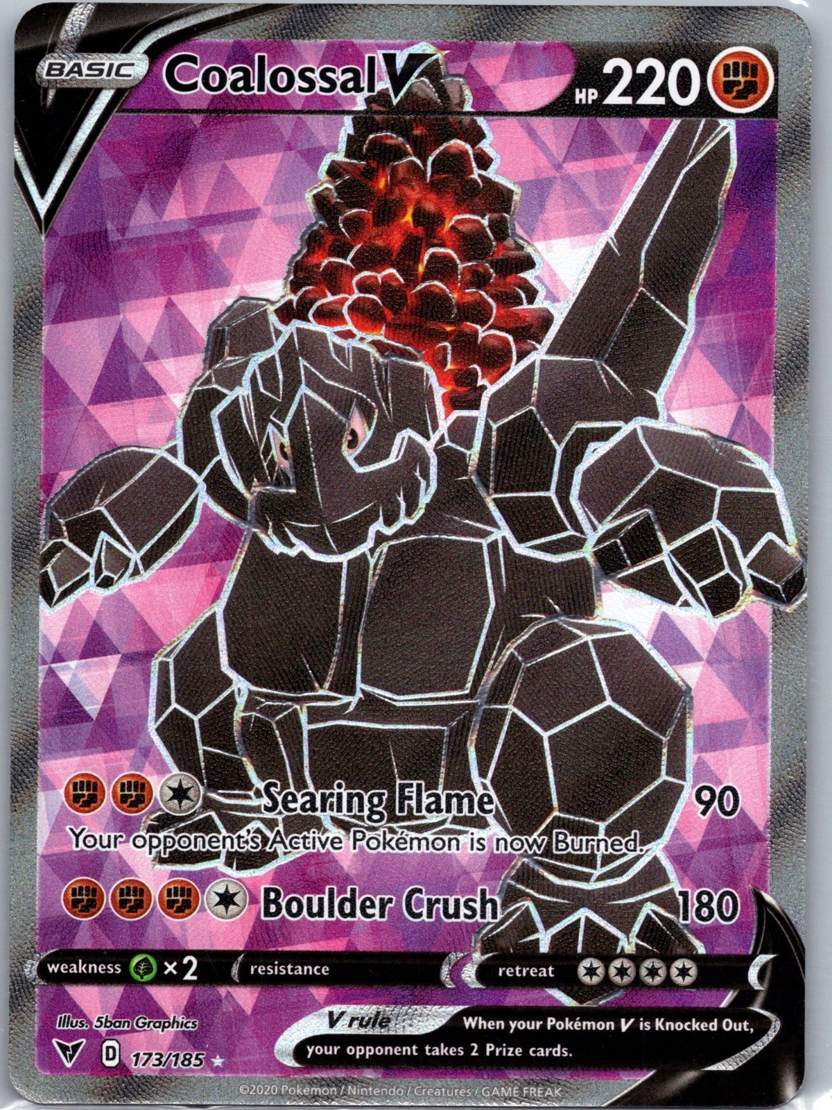 Coalossal V (Full Art) Holo Ultra Rare SWSH04: Vivid Voltage 173/185 NM