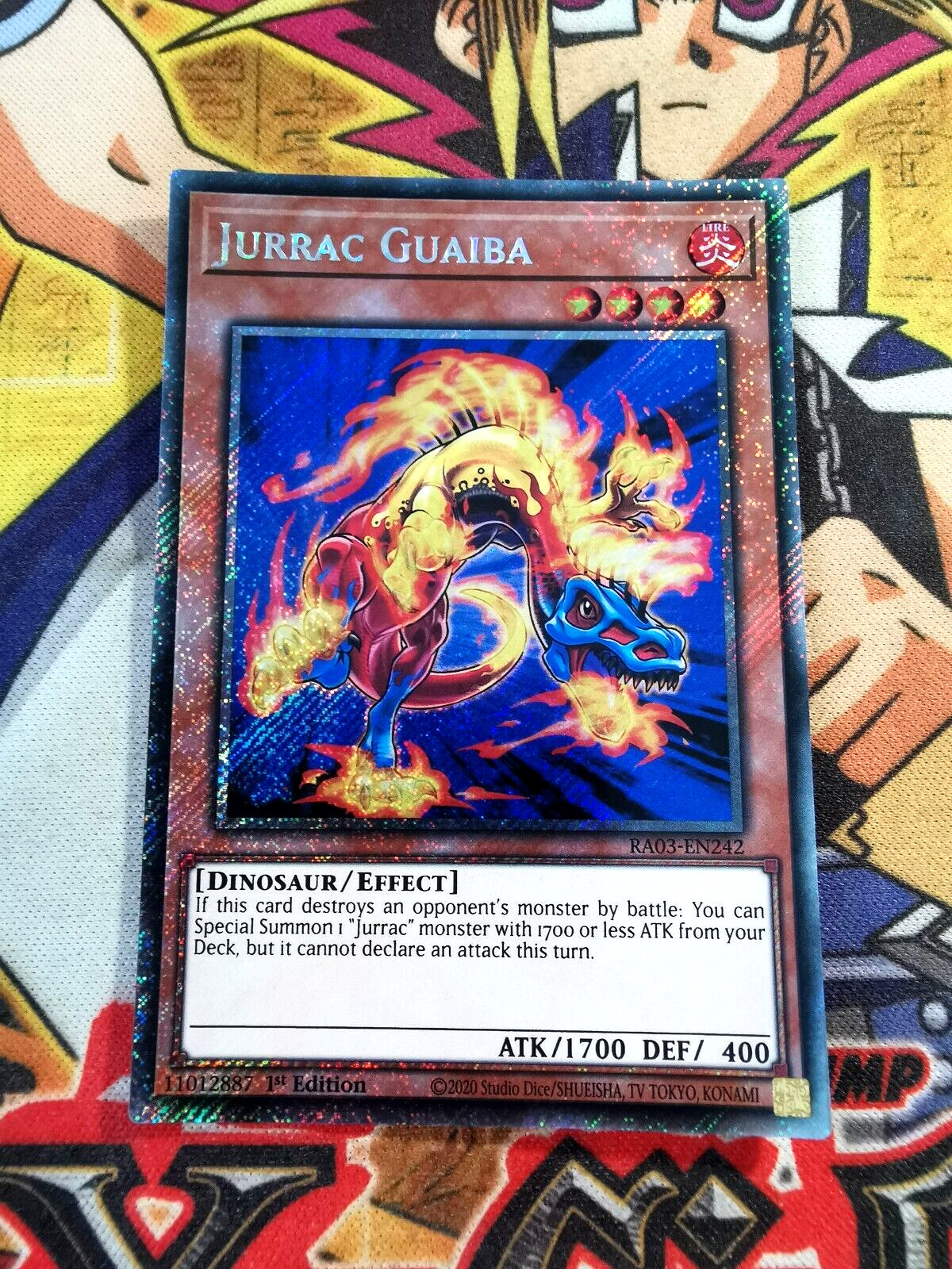 Jurrac Guaiba ra03-en242 (NEW) Platinum-Secret Rare Yu-Gi-Oh!