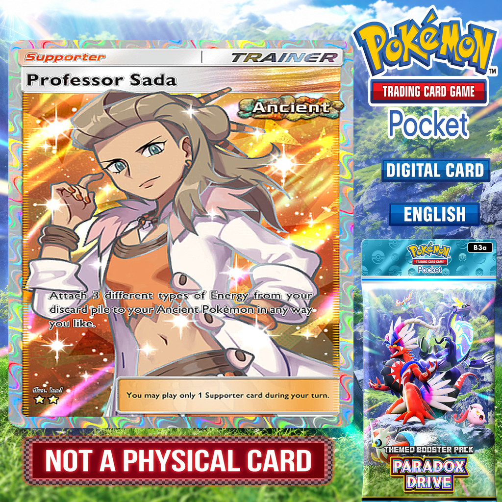 Pokemon TCG Pocket – Professor Sada TRAINER Card from PARADOX DRIVE