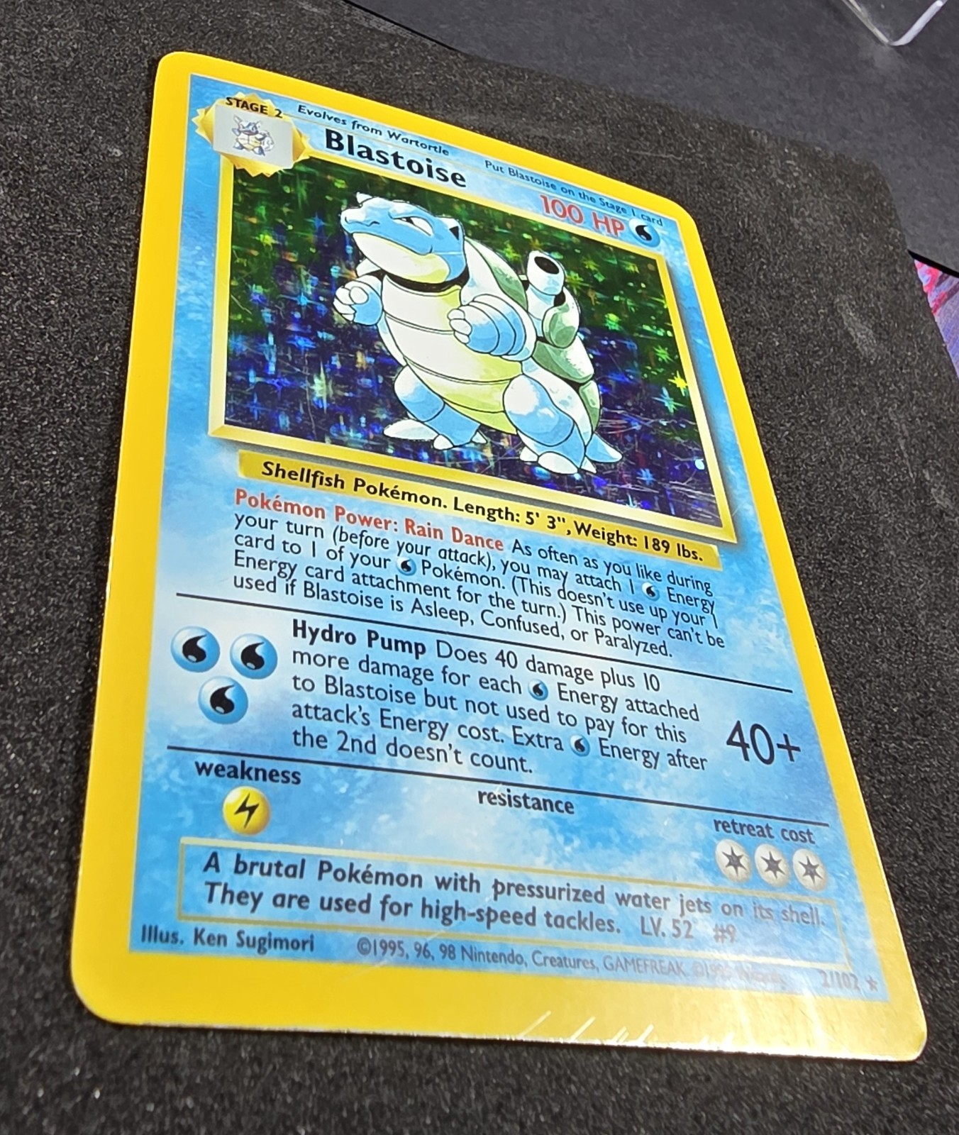 Blastoise 2/102 Base Set Holo Rare 100 HP Stage 2 Wizards Pokémon Card 1999
