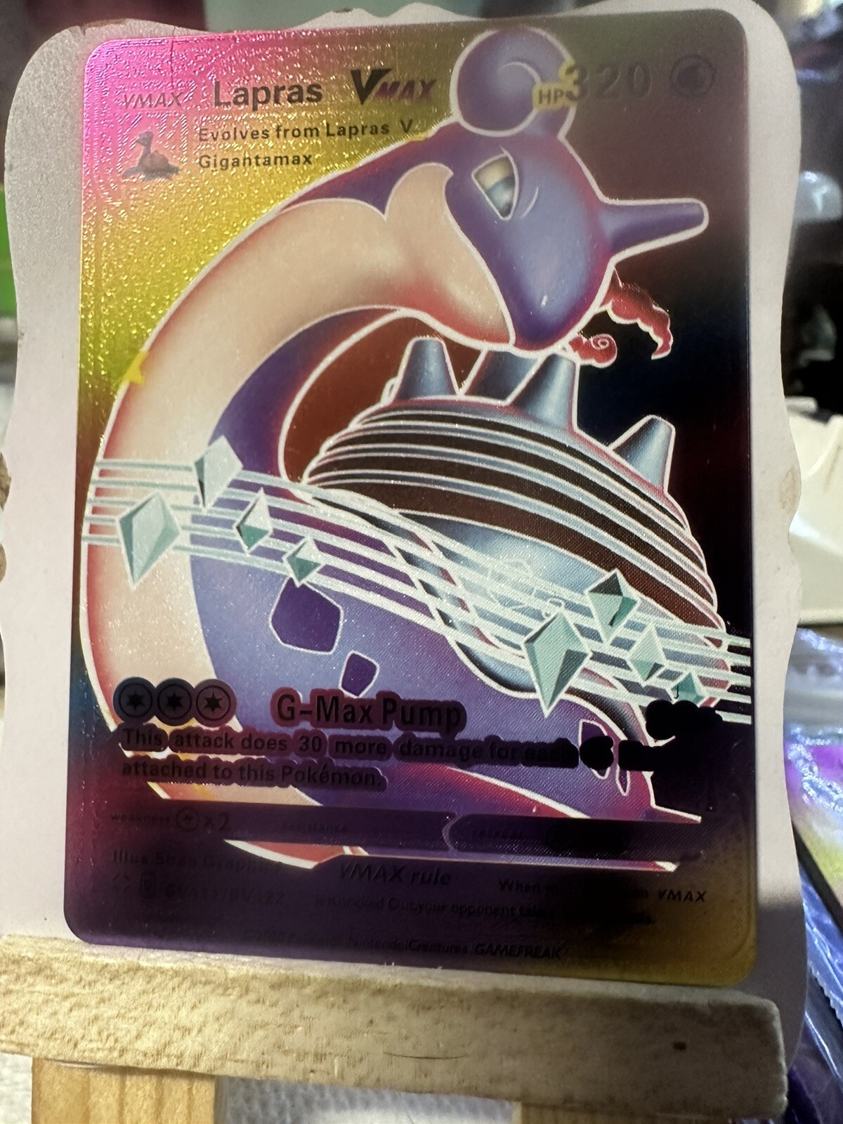Lapras VMAX Multi Color Hp320 🔥Fan Art🔥 Card NM