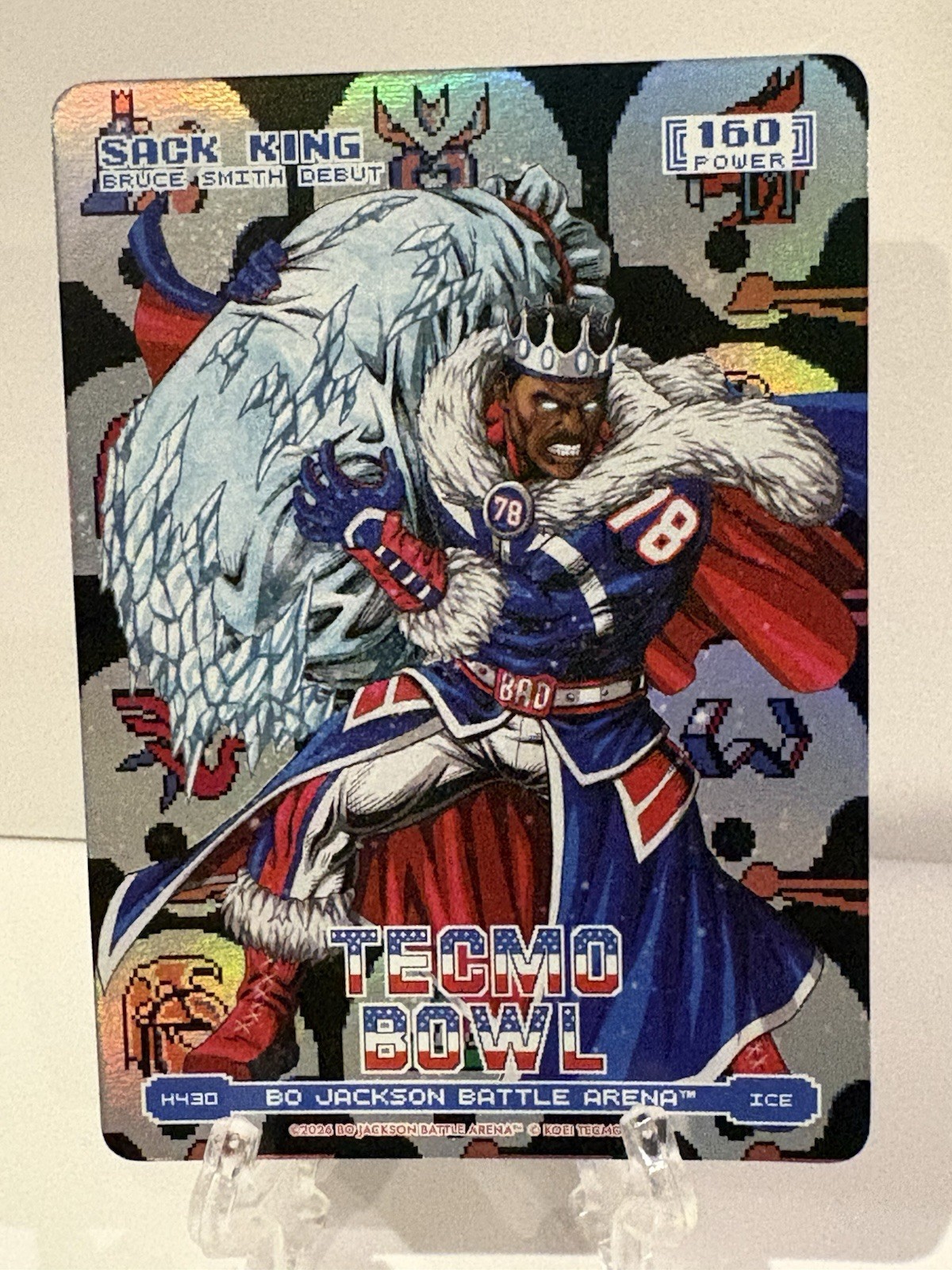 Bo Jackson Battle Arena Tecmo Bowl #H430 Sack King Helmets Ice Foil Bruce Smith
