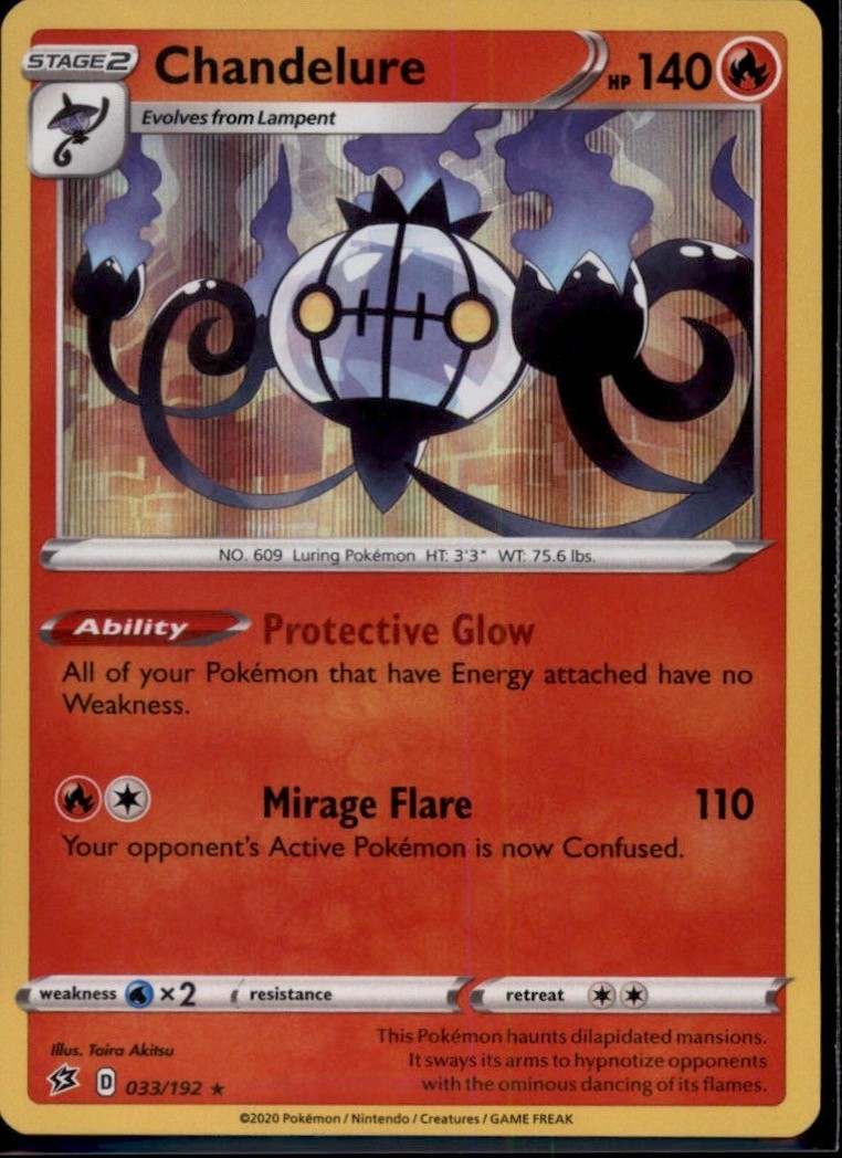 Chandelure Holo Rare SWSH02: Rebel Clash 033/192 NM