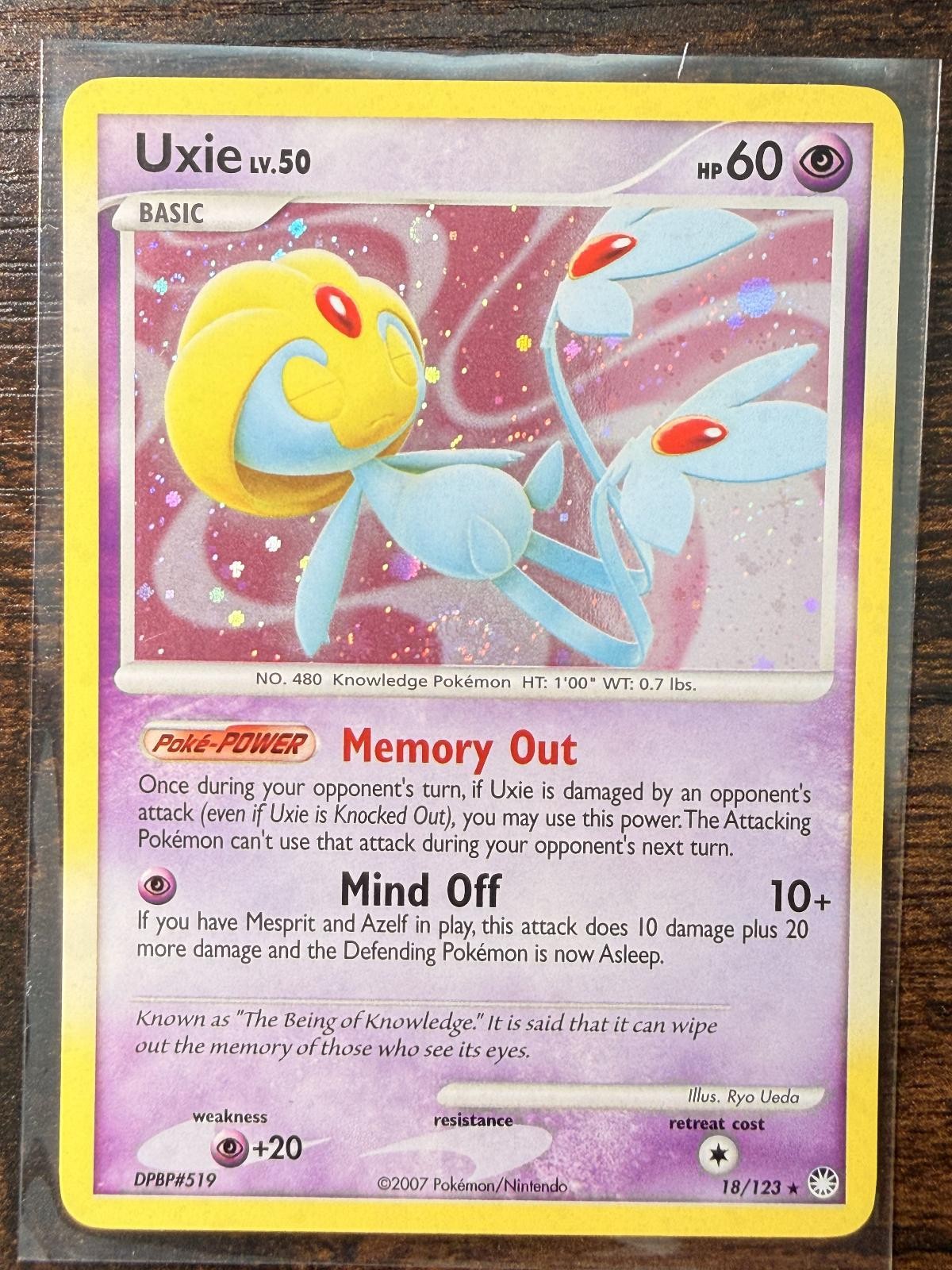 Pokemon – Mysterious Treasures – Uxie 18/123 Holo Rare – Lightly Played !