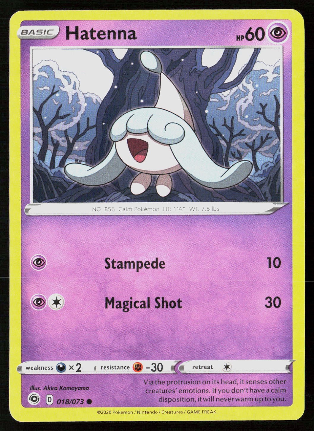 Hatenna 018/073 Akira Komayama Common Champion’s Path Pokemon NM