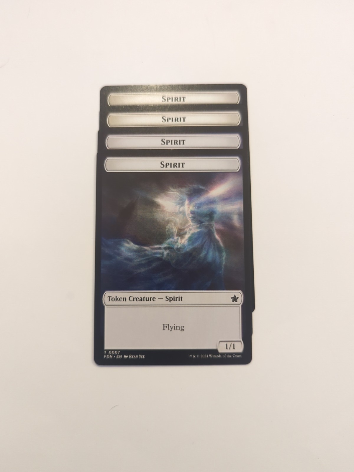 (4) Spirit (0007) Cat (0001) Token *PLAYSET* Foundations Regular NM MTG