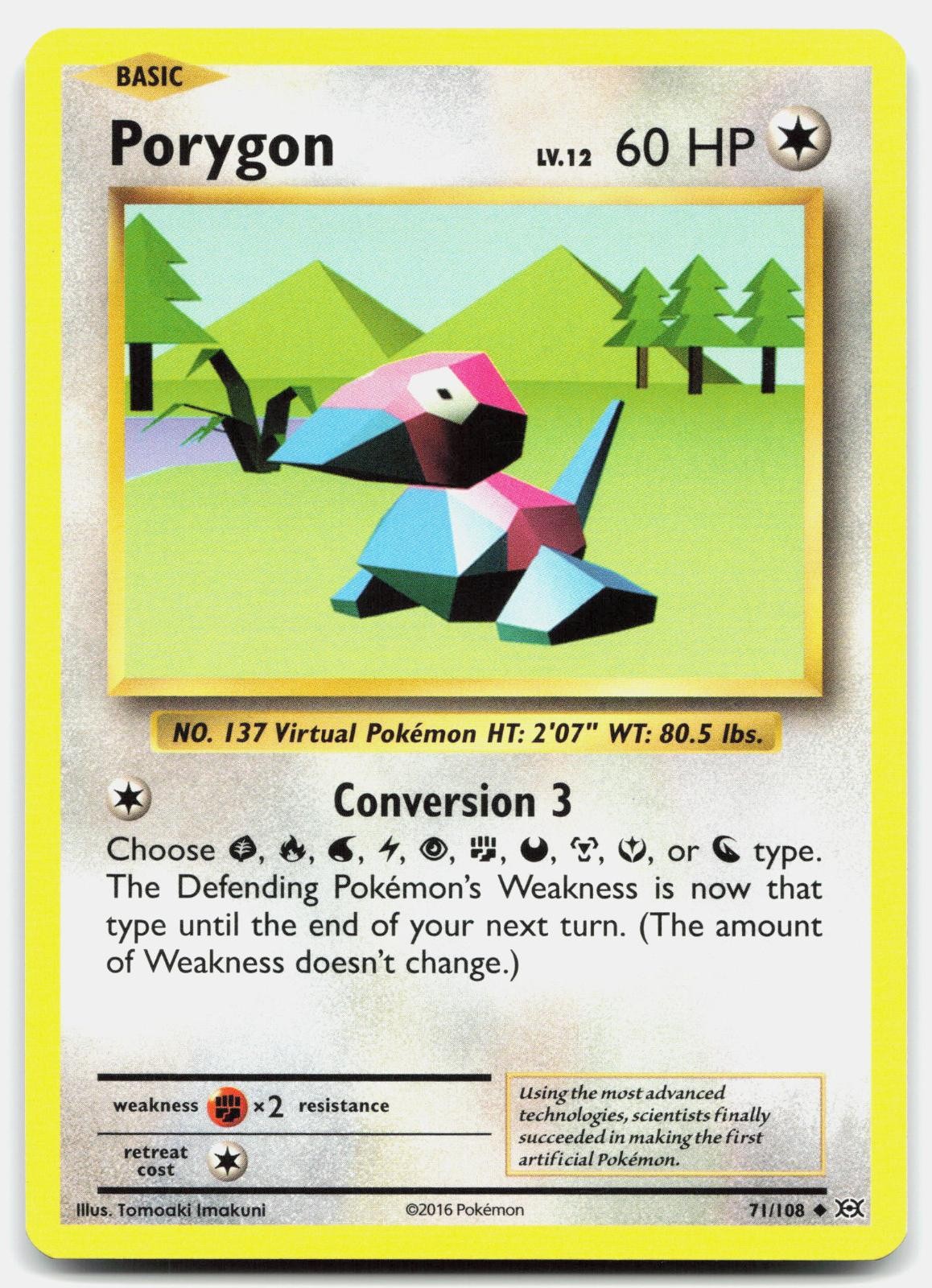 Porygon 71/108 Uncommon Evolutions Pokemon Lightly Played Tomoaki Imakuni