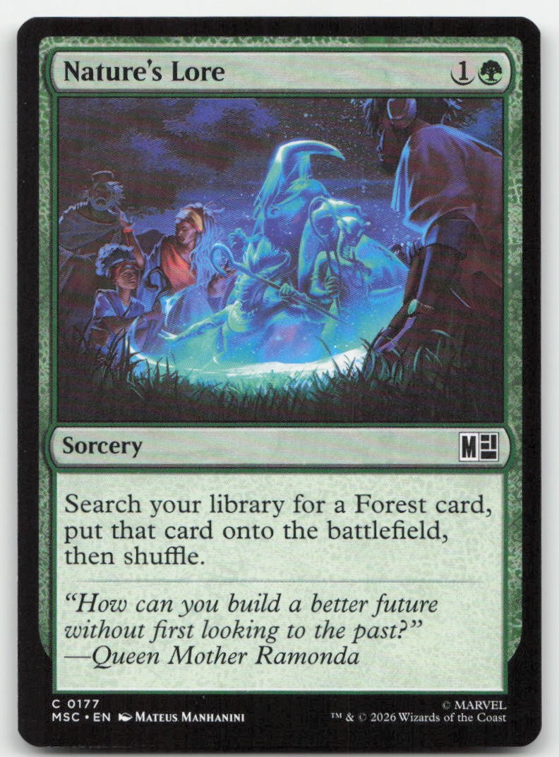 Nature’s Lore 177 MSC Commander: Marvel Super Heroes Magic MTG NM