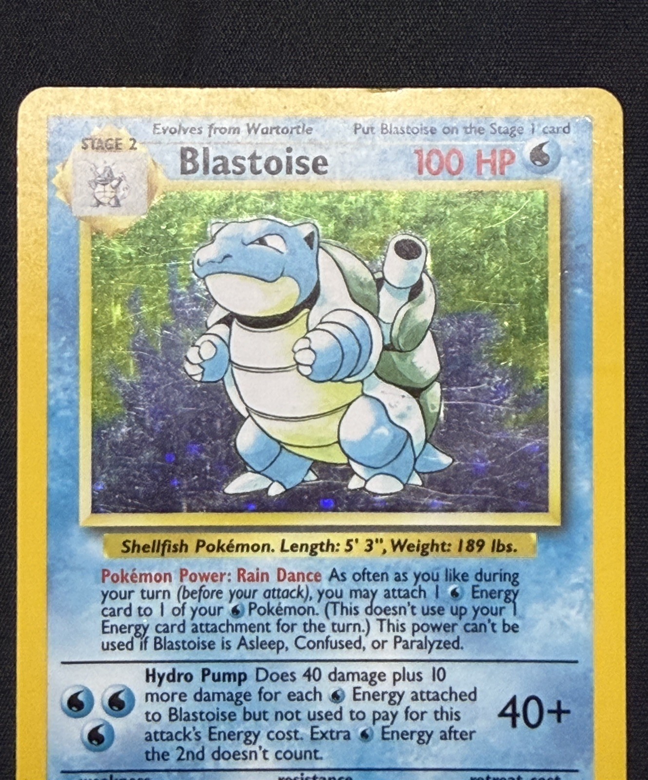 Pokemon Base Set Blastoise 2/102 Holo Unlimited WOTC Vintage LP/MP Read