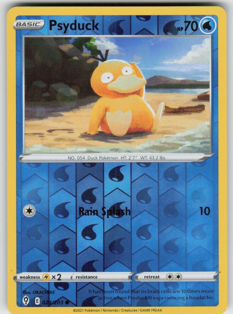 PO-04 Reverse Holo Psyduck 024/203 Common Evolving Skies Near Mint