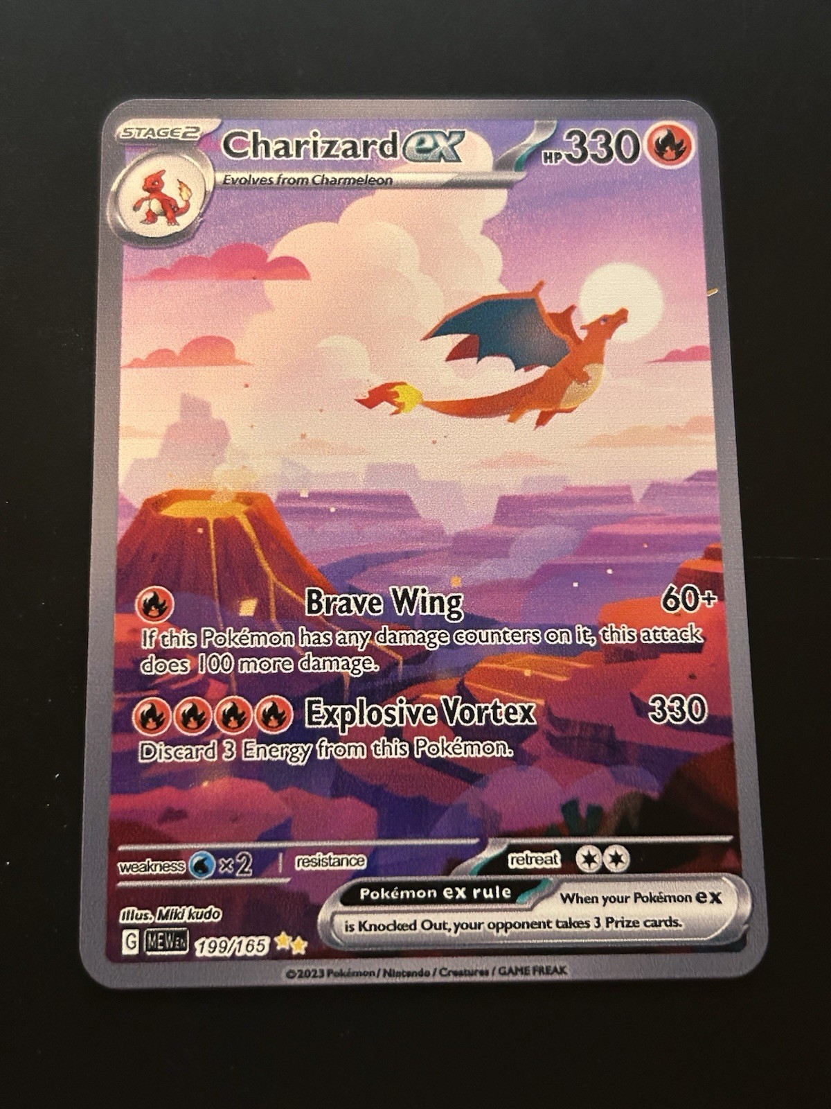 Charizard EX 199/165 Pokemon Premium Gold Metal Card Collectible