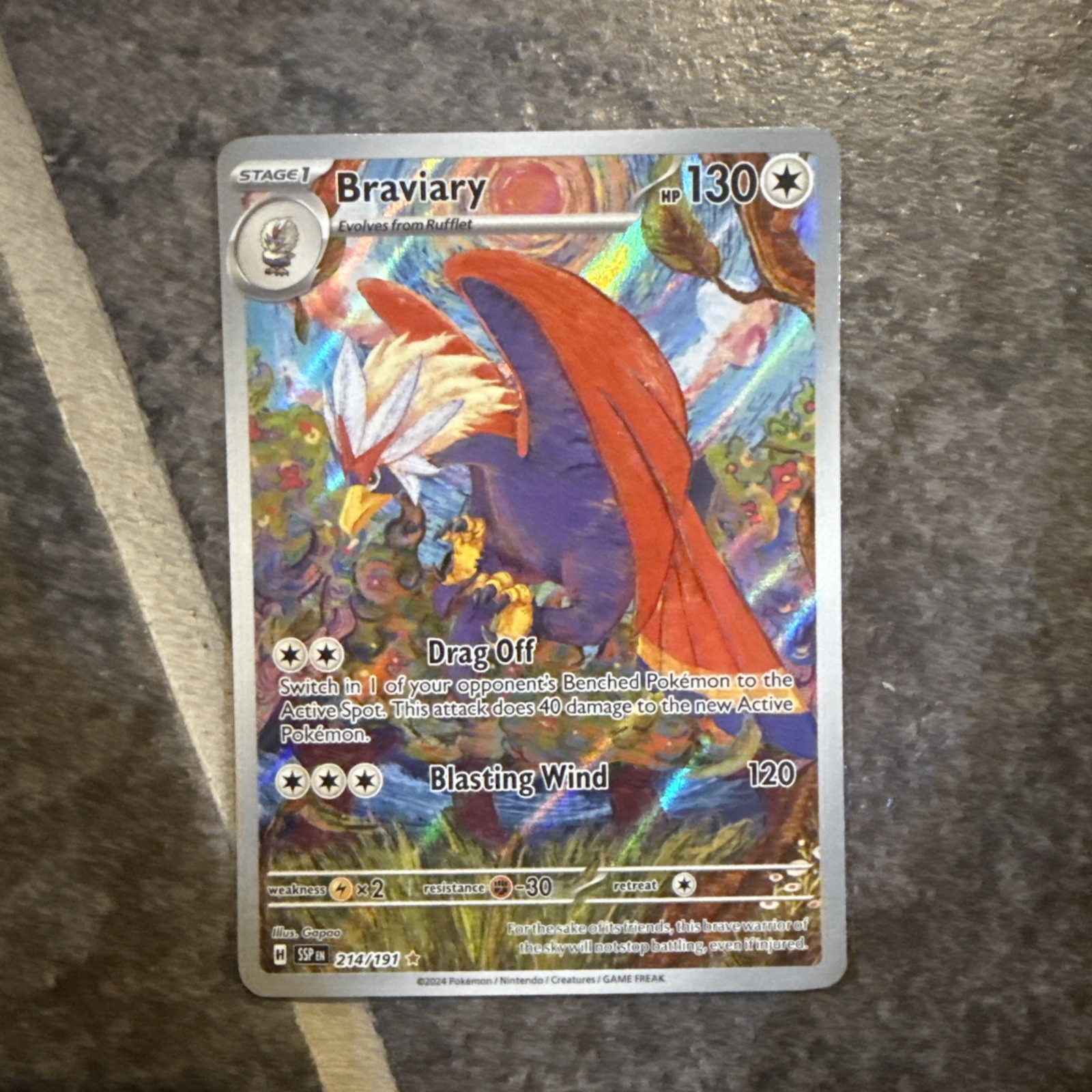 Braviary 214/191 Sv08: Surging Sparks Holo