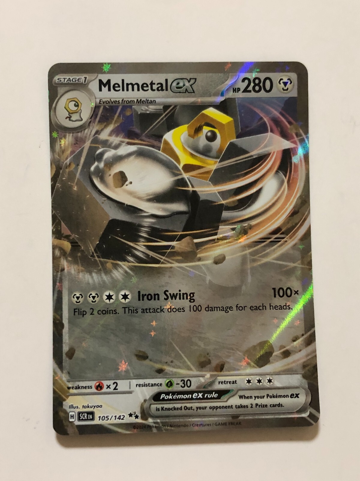 Pokemon Card Stellar Crown Melmetal EX 105/142 NM